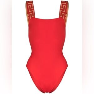 Versace Red Greca Border Swimsuit. Size 5 (XL). Brand new with tags